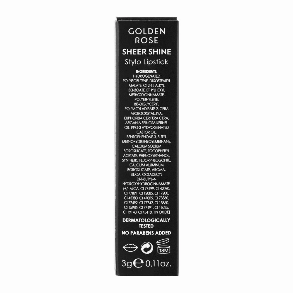 Golden Rose Sheer Shine SPF 25 Stylo Lipstick, 17