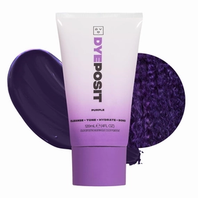 Good Dye Young Color Depositing Mask, DYEposit Color Depositing Conditioner, Toning Treatment, Tone & Enhance Color-Treated Hair - Semi Permanent Hair Dye, Vegan and Cruelty-Free (Purple) 4 fl oz