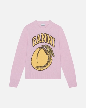Graphic O-neck Pullover Peach - Coral Blush