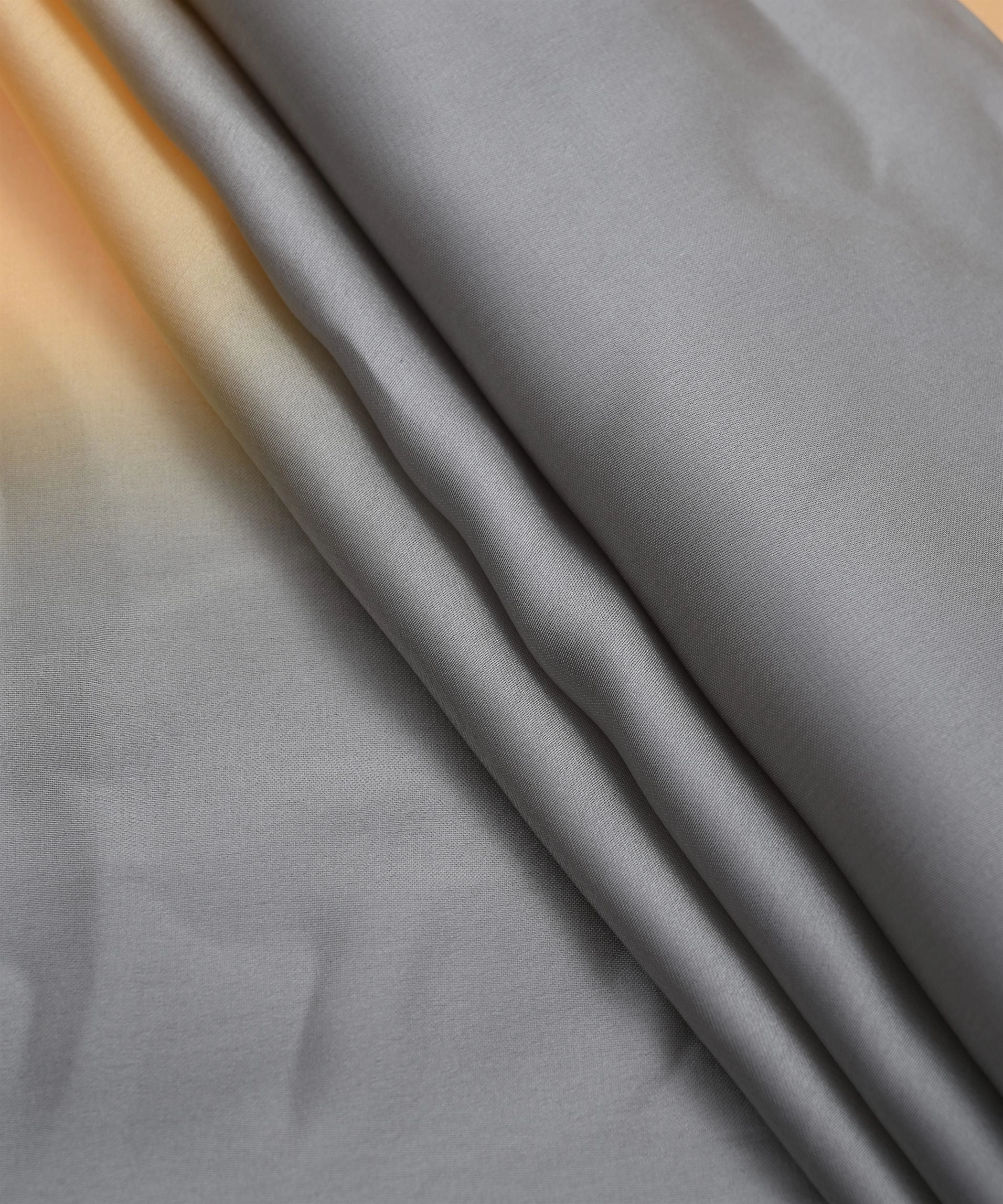 Grey-Peach Two Shaded Satin Georgette Fabric