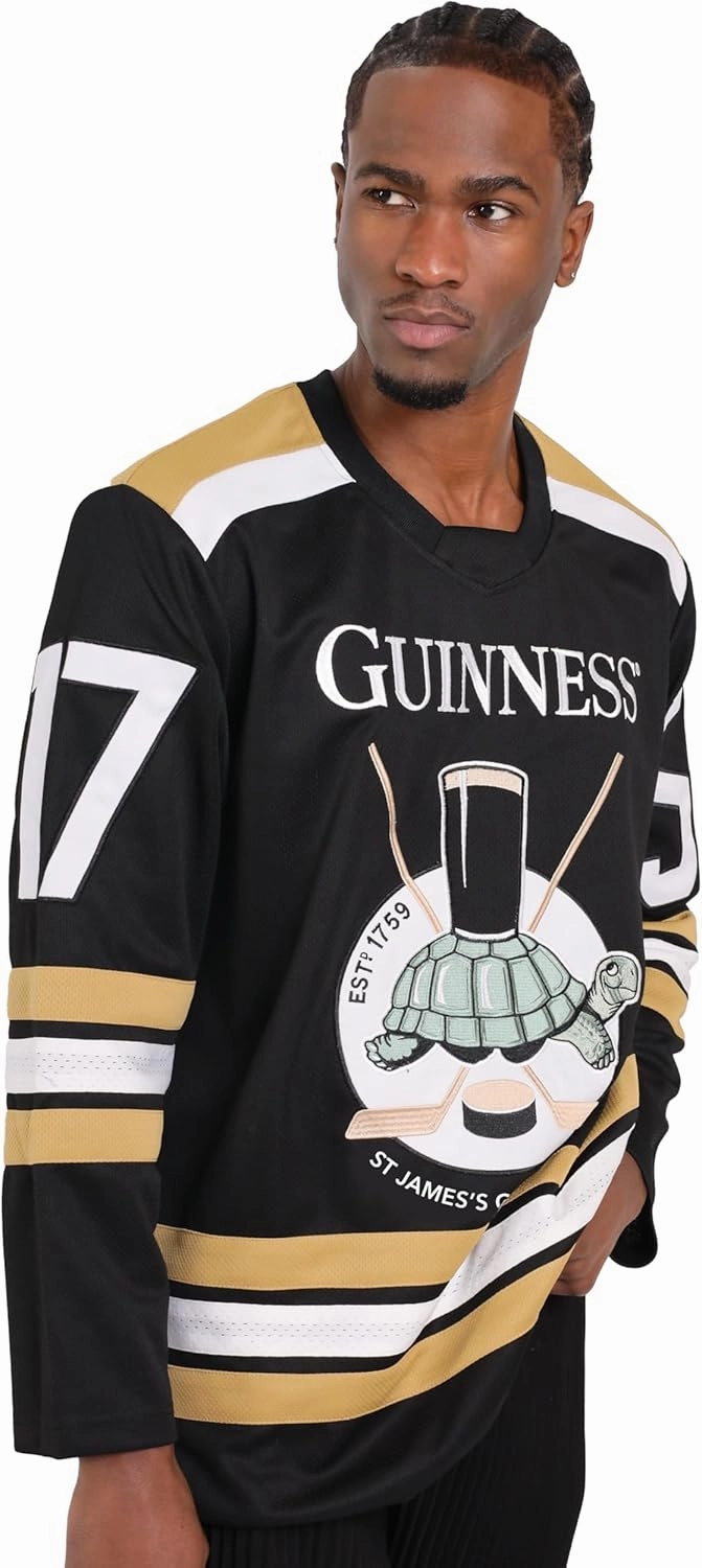 Guinness Hockey Jersey Embroidered Polyester Athletic Shirt Branded Sports Jersey