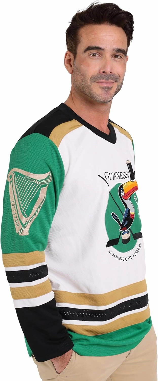 Guinness Toucan Hockey Jersey Embroidered Polyester Athletic Shirt Official Merchandise