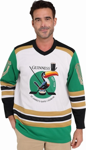 Guinness Toucan Hockey Jersey Embroidered Polyester Athletic Shirt Official Merchandise