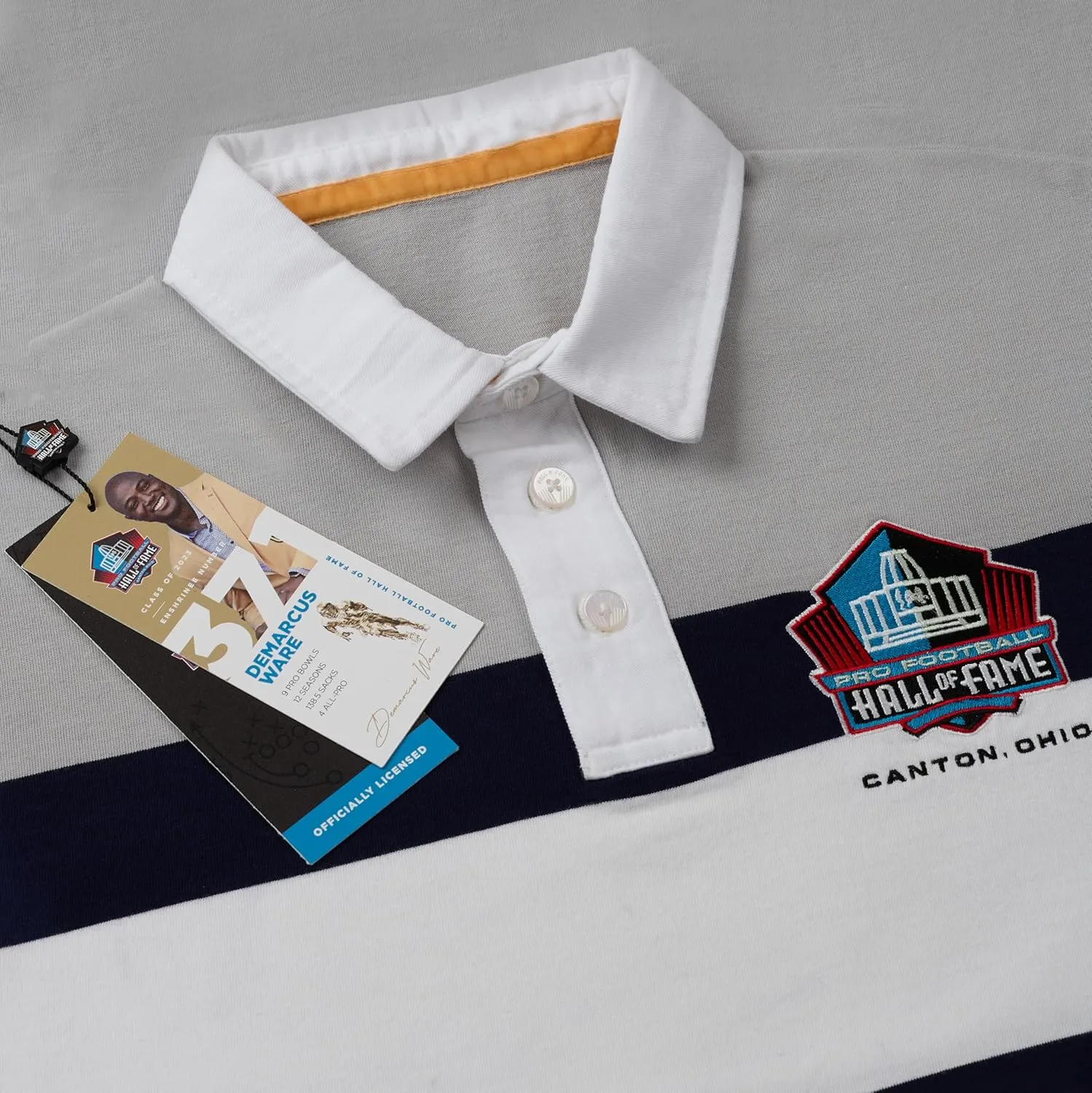 Haggar Pro Football Hall of Fame Long Sleeve Striped Rugby Shirt