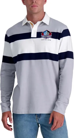 Haggar Pro Football Hall of Fame Long Sleeve Striped Rugby Shirt