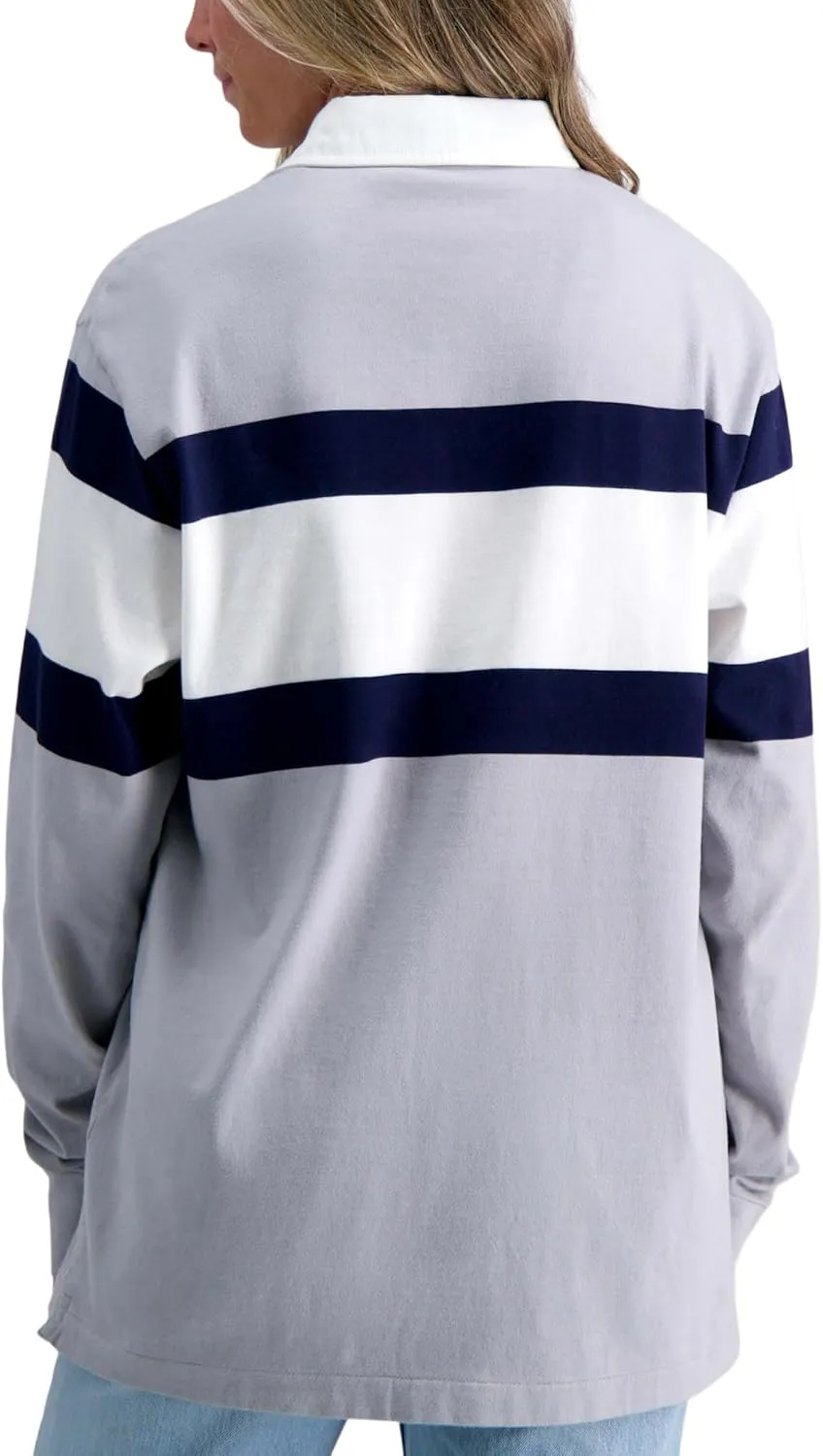 Haggar Pro Football Hall of Fame Long Sleeve Striped Rugby Shirt
