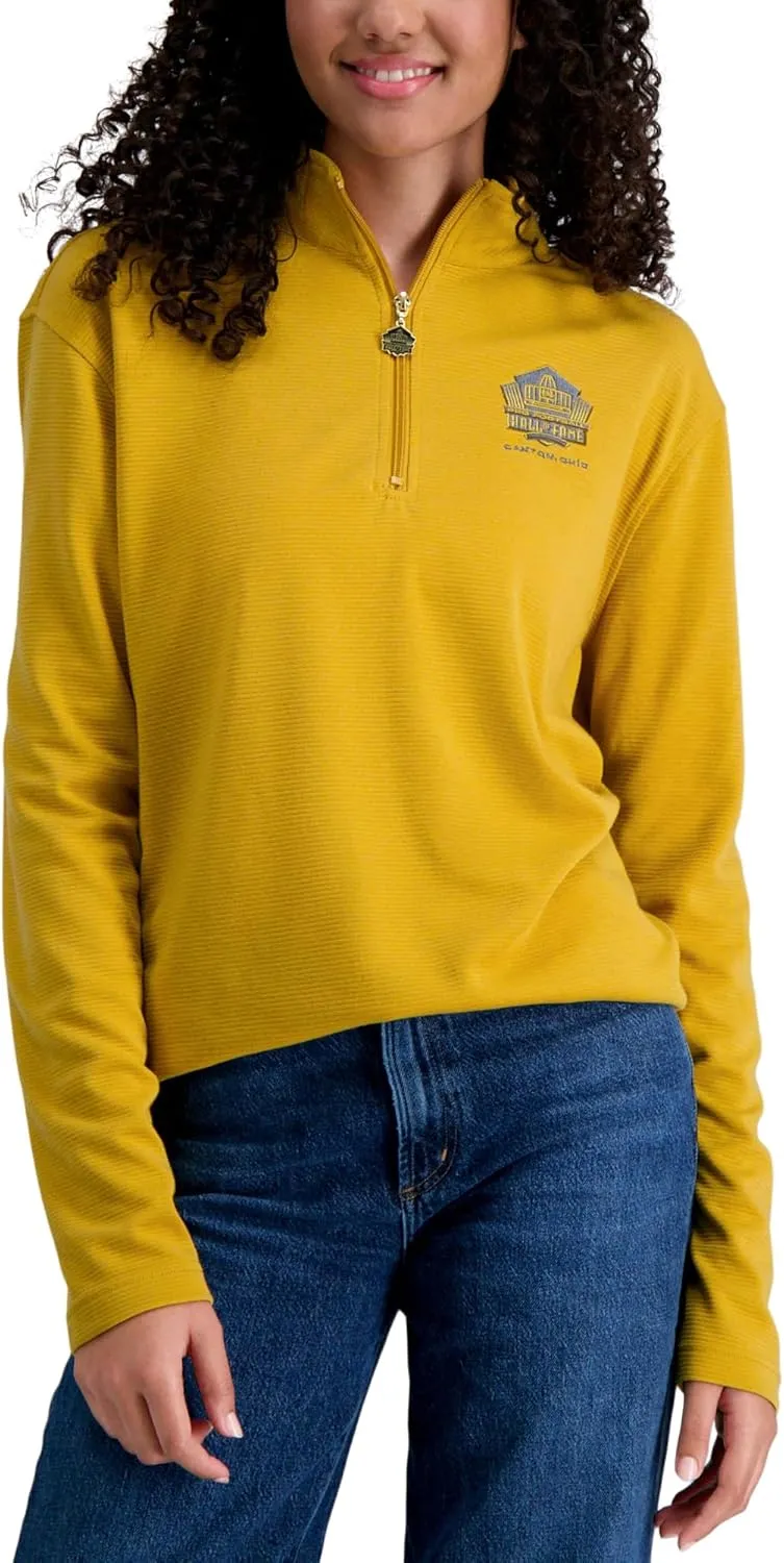 Haggar Pro Football Hall of Fame Mock Neck Ribbed Quarter Zip Pullover