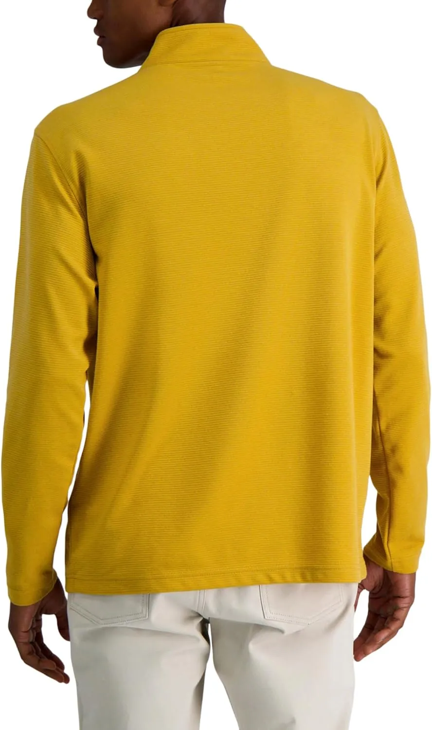 Haggar Pro Football Hall of Fame Mock Neck Ribbed Quarter Zip Pullover