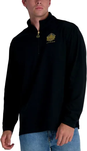 Haggar Pro Football Hall of Fame Mock Neck Ribbed Quarter Zip Pullover