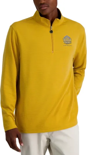 Haggar Pro Football Hall of Fame Mock Neck Ribbed Quarter Zip Pullover