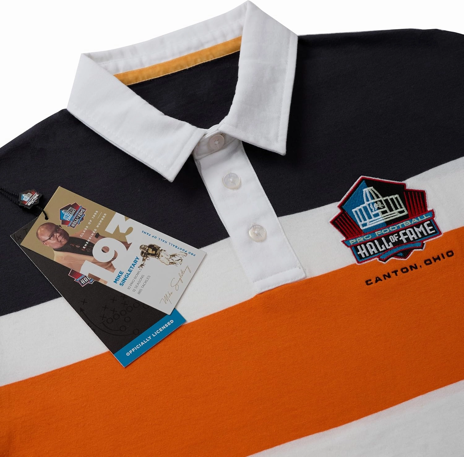 Haggar Pro Football Hall of Fame Long Sleeve Striped Rugby Shirt