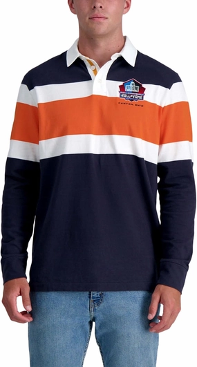 Haggar Pro Football Hall of Fame Long Sleeve Striped Rugby Shirt