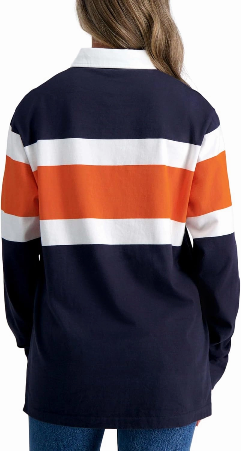 Haggar Pro Football Hall of Fame Long Sleeve Striped Rugby Shirt