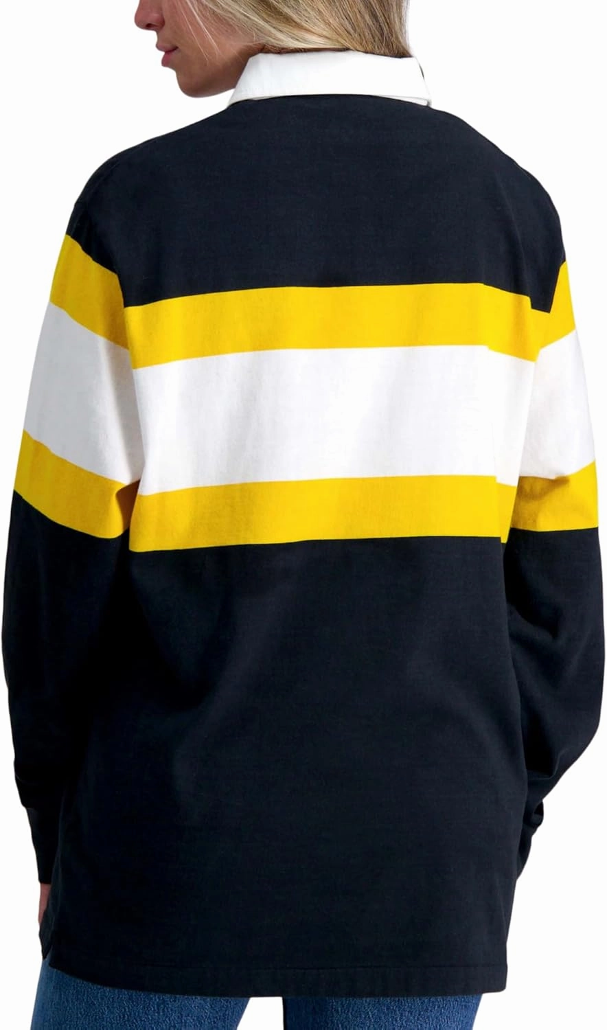 Haggar Pro Football Hall of Fame Long Sleeve Striped Rugby Shirt