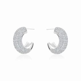 HALF HOOP PAVE BOLD EARRINGS