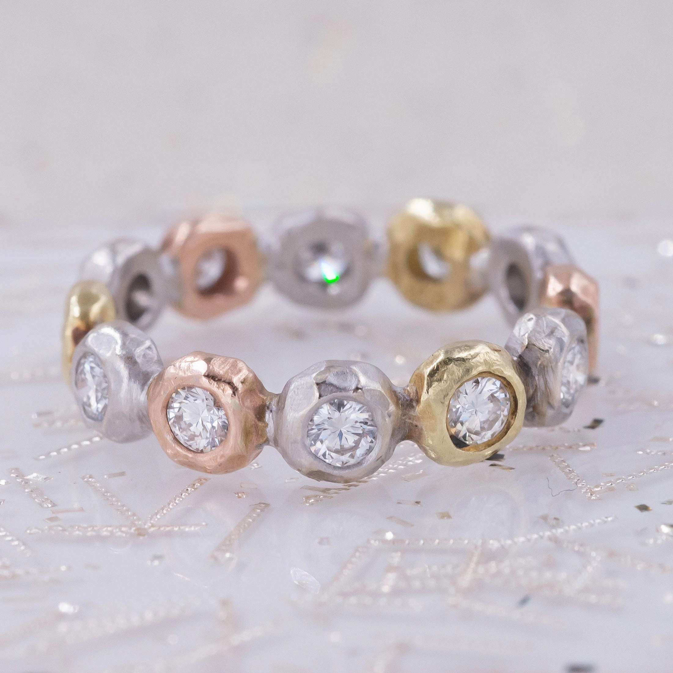 Handmade Bezel-Set Diamond Eternity Band