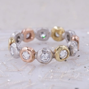 Handmade Bezel-Set Diamond Eternity Band