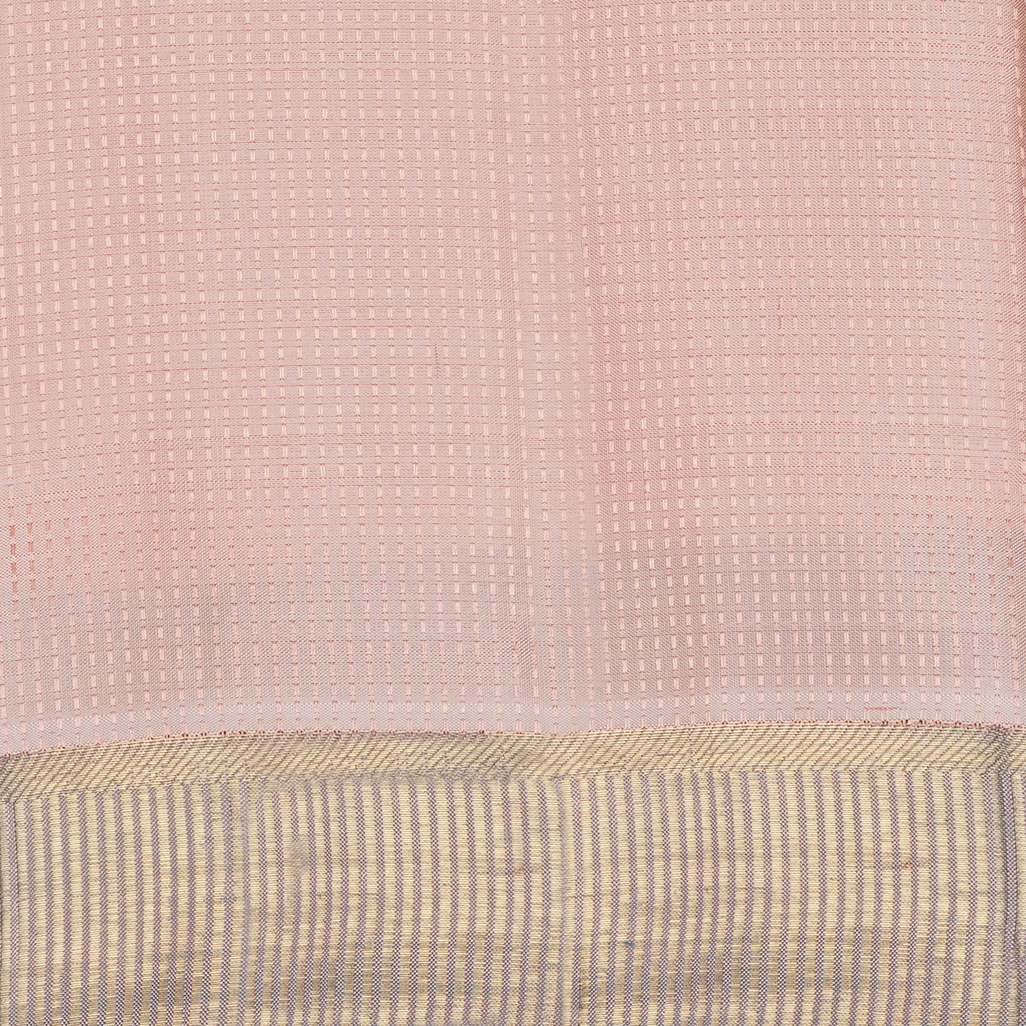 Handwoven Peach with Blue Kanjivaram Silk Saree - 2316T011094DSC
