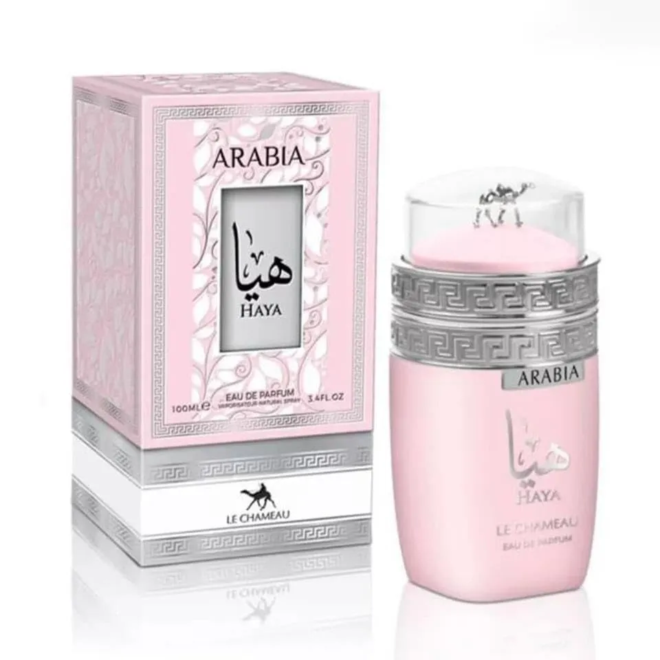 Haya arabia Eau de Parfum by Le Chameau, Pink Floral Fragrance, 3.4 FL OZ, 100ml