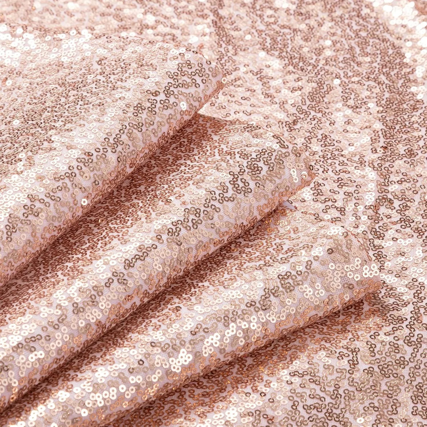 HBlife Christmas Tree Skirt 48 Inches Rose Gold Sequins Tree Skirt Sparkle Tree Mat for Holiday Party Christmas Tree Decorations