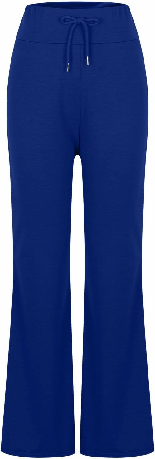 HGps8w Flared Yoga Pants for Women Drawstring High Waisted Casual Bootcut Leggings Comfy Lounge Sweatpants