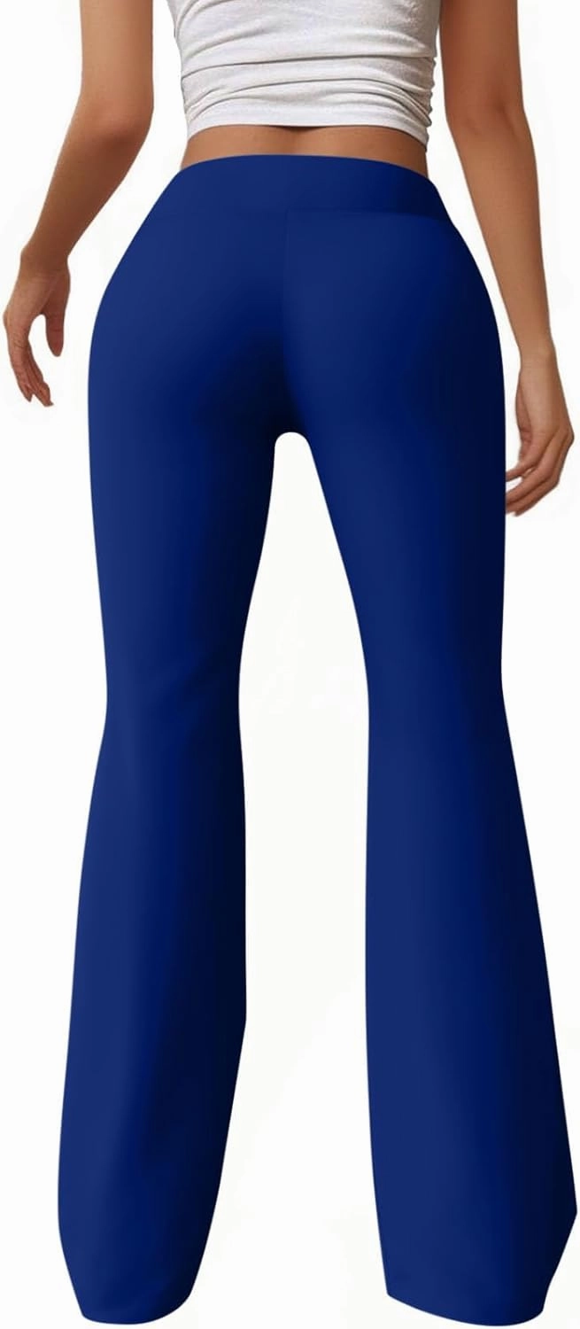 HGps8w Flared Yoga Pants for Women Drawstring High Waisted Casual Bootcut Leggings Comfy Lounge Sweatpants
