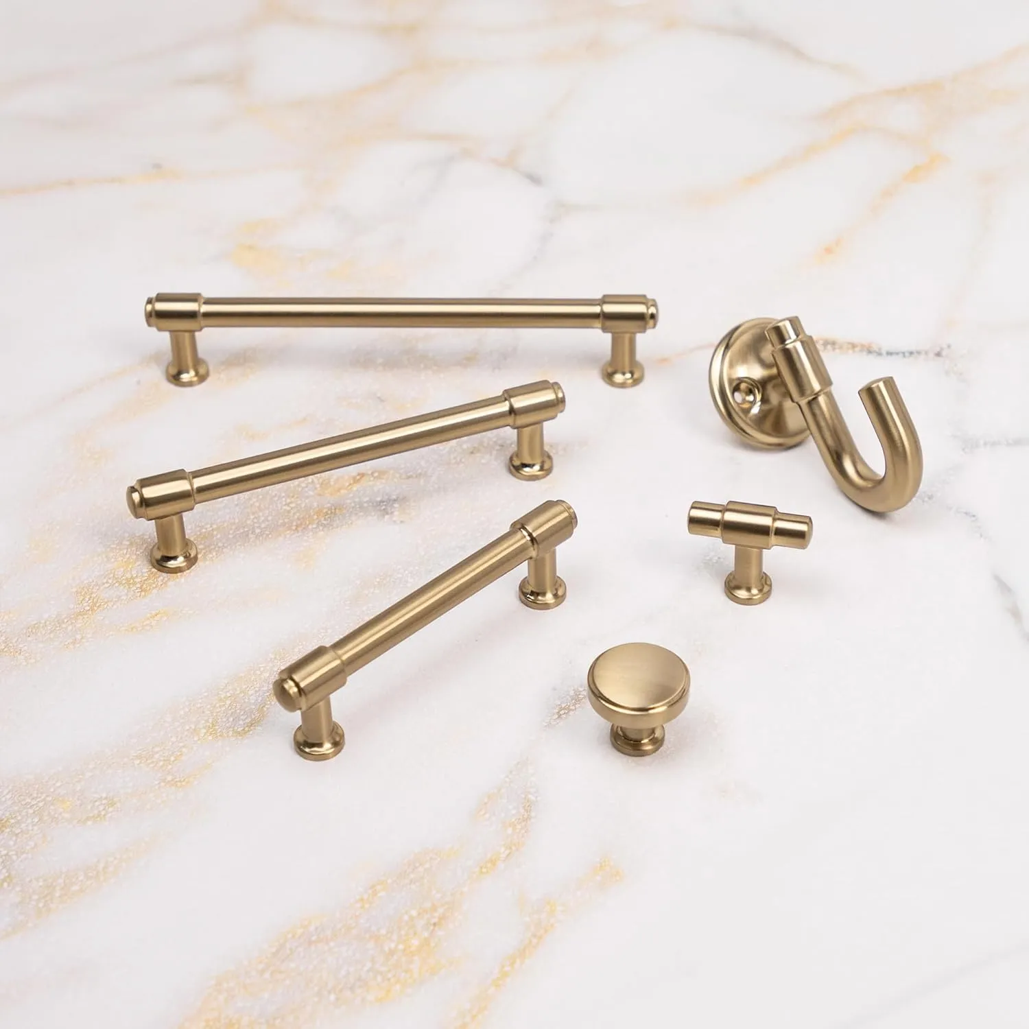 Hickory Hardware 10 Pack Kitchen Cabinet Knobs, Quality Drawer and Dresser Knob, Handle Pulls for Cabinet Doors, Bathroom Drawers, 1-5/8 Inch, Champagne Bronze, Piper Collection