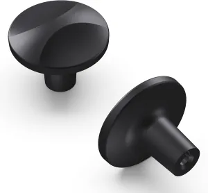 Hickory Hardware Crest Collection Knob 1-1/4 Inch Diameter Matte Black Finish (10 Pack)