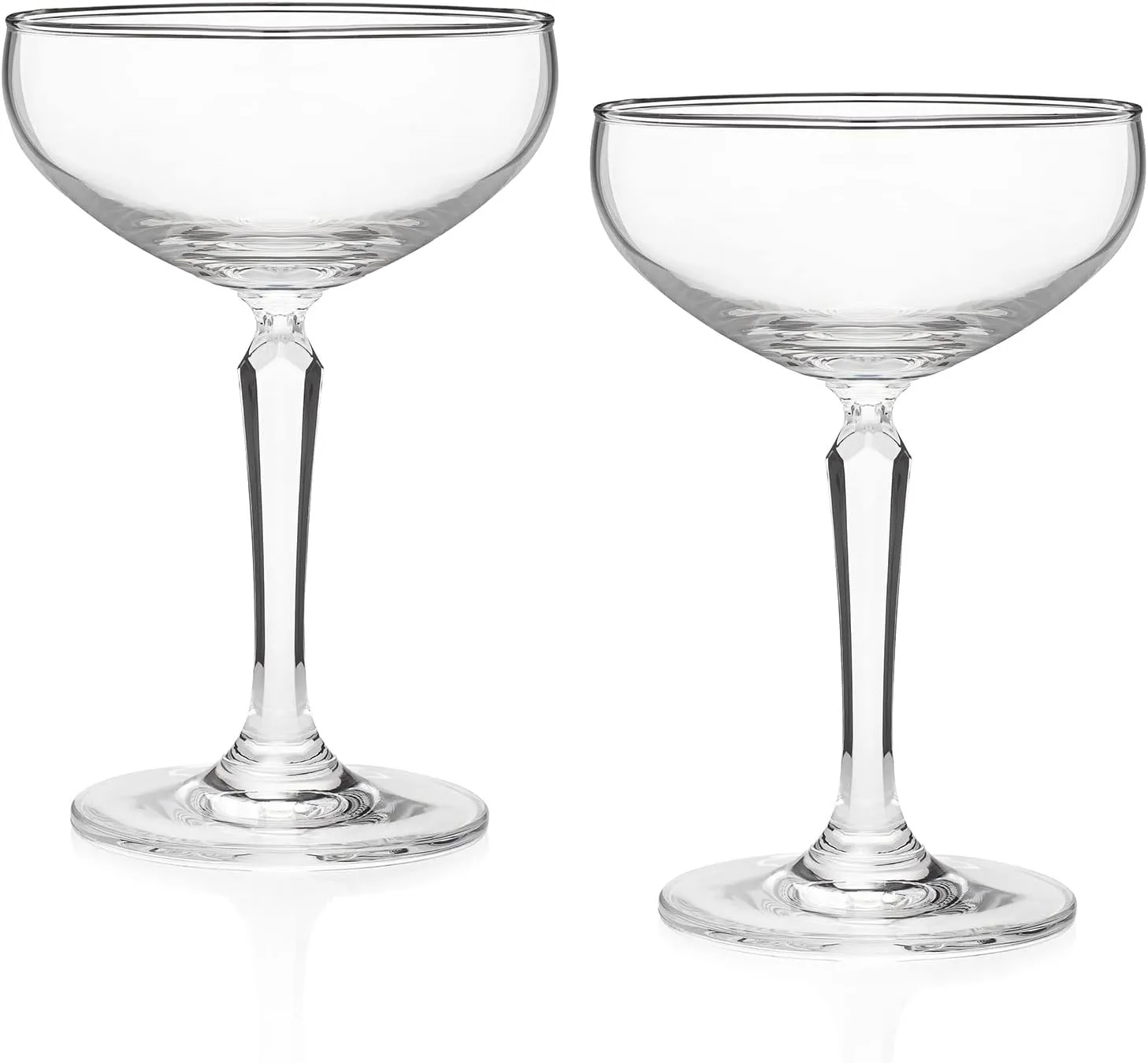 HISTORY COMPANY Miami Beach Five O’Clock Club – Art Deco Cocktail Coupe, 1950s-Inspired 2-Piece Set (Gift Box Collection)