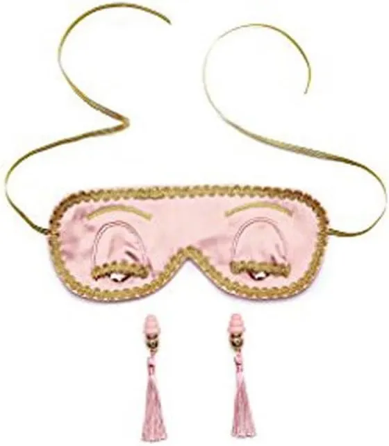 Holly's Dream Set: Audrey-Inspired Eye Mask and Earplug Collection (Dusty Rose)