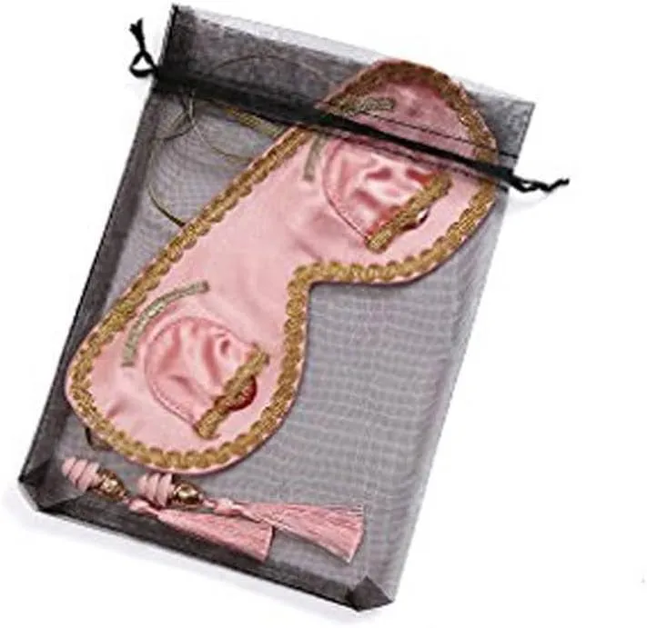 Holly's Dream Set: Audrey-Inspired Eye Mask and Earplug Collection (Dusty Rose)