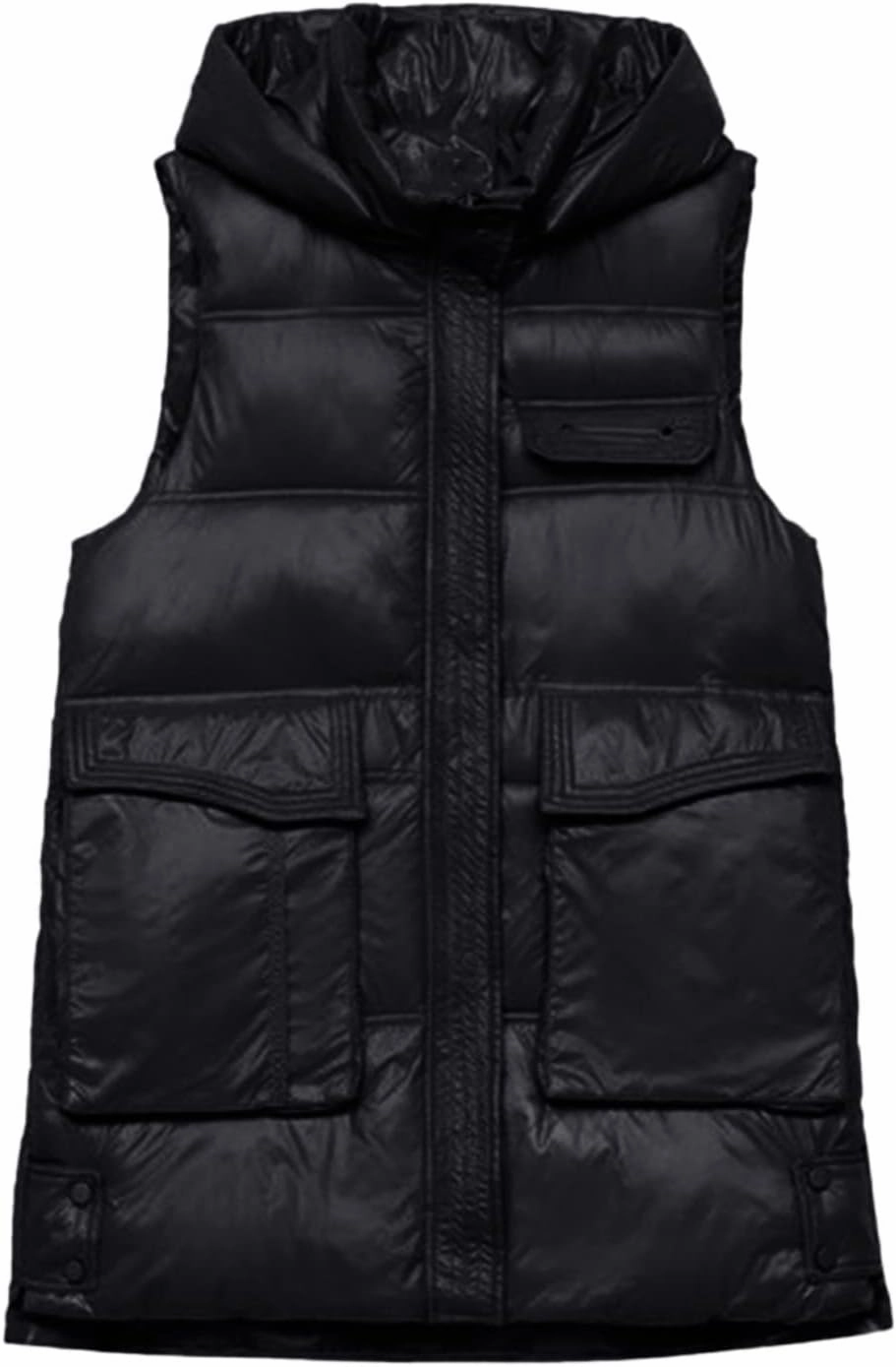 Hot Down Womens Vest Women Quilted Sleeveless Jacket Vest Hooded Thick Long Coat Winter Warm Womens Winter Jacket