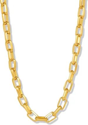 Invicta Jewelry Men's Beveled Edge Large Nautical Oval Link Chain Necklace (10mm) - 24"