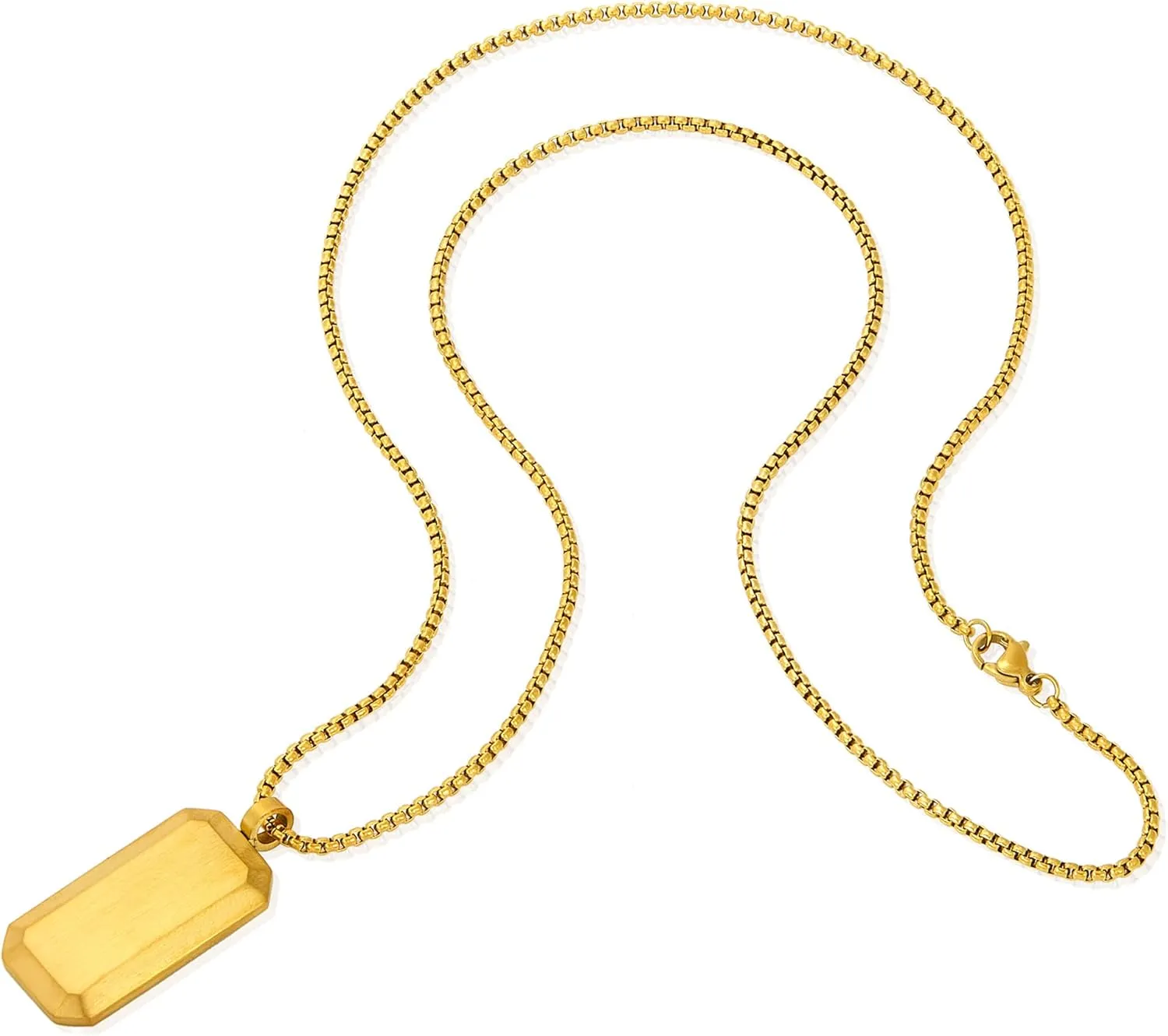 Invicta Jewelry Men's Small Beveled Edge Antiqued Dog Tag Necklace