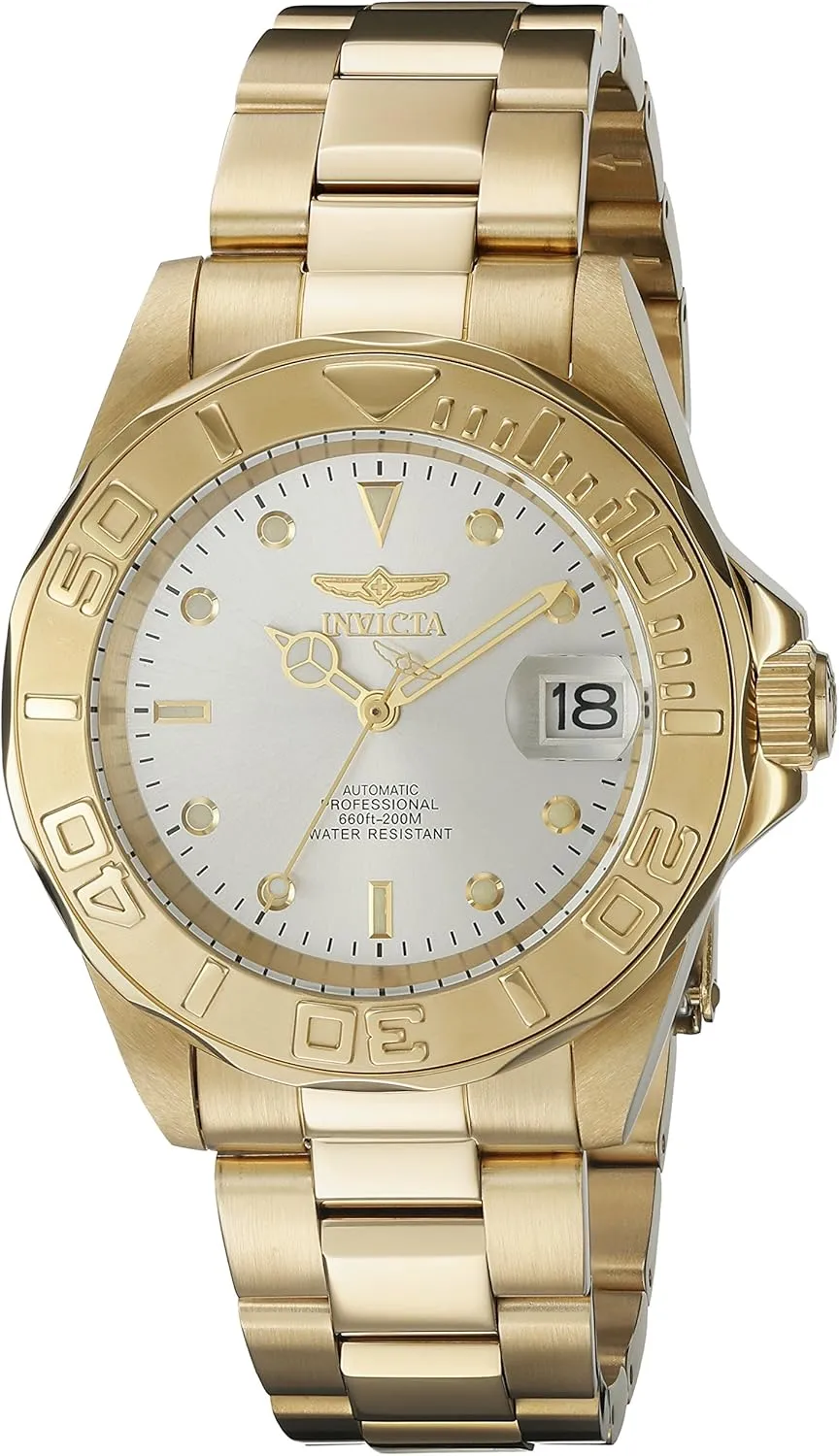 Invicta Men's 9010SYB Pro Diver Analog Display Automatic Self Wind Gold Watch