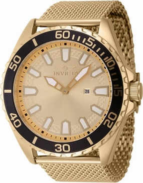 Invicta Men's Pro Diver 46mm Stainless Steel Quartz Watch, Gold (Model: 46902)