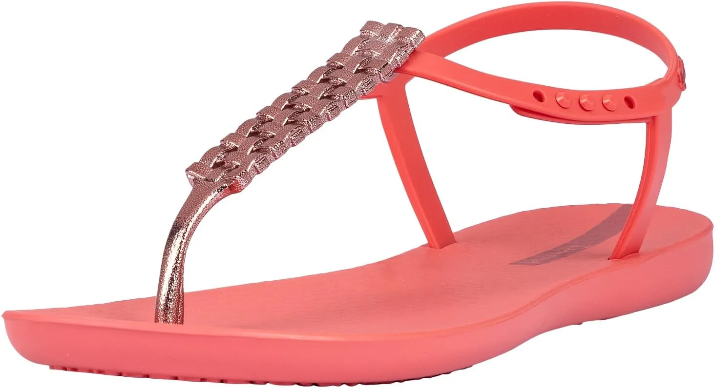 Ipanema Women's Modern Sandal, Red Metallic Pink, 6