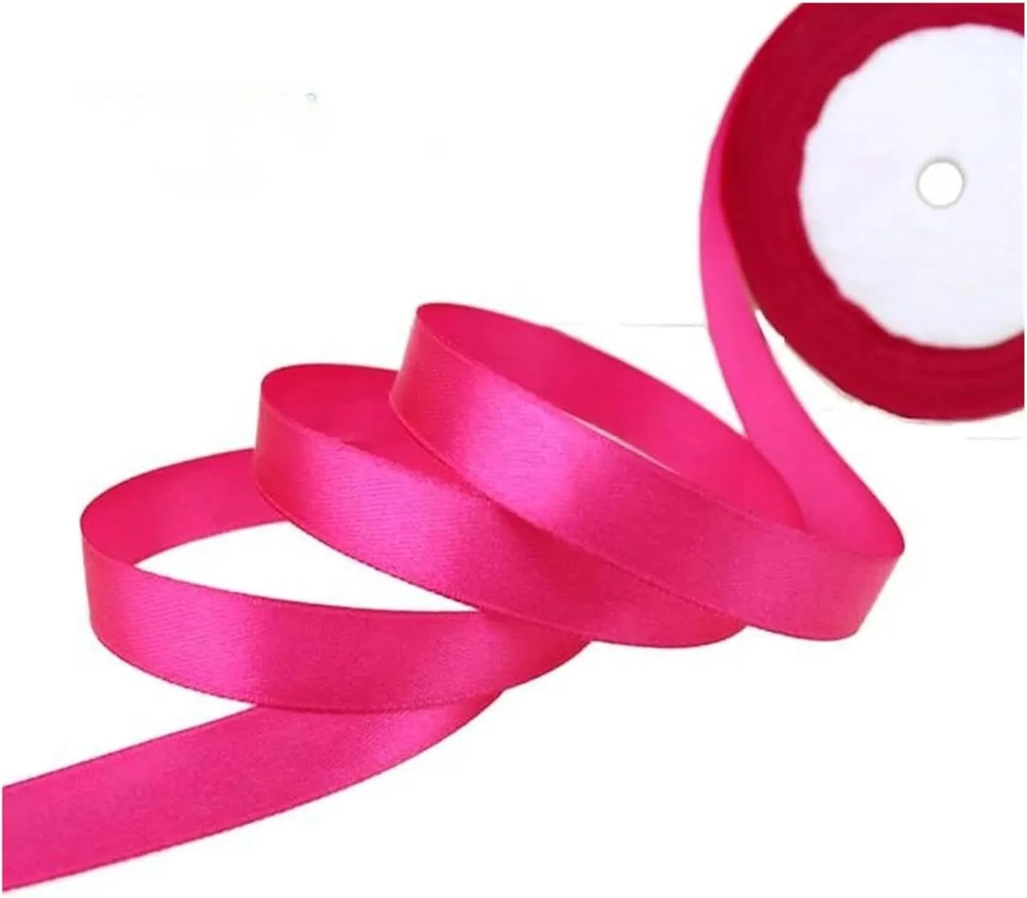 Ivory Satin,Christmas Ribbons, Stain Wrap Ribbon Decorative Ribbon Single Face Satin Ribbon Webbing Decoration Christmas Ribbons(Rose Red,15mm)