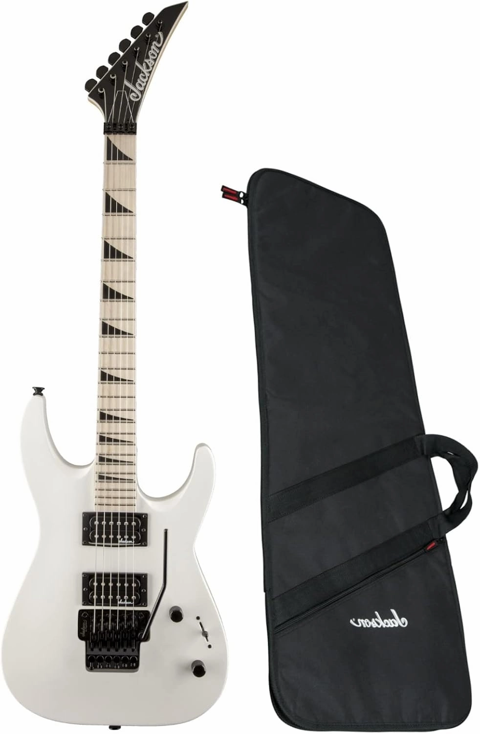 Jackson JS Series Dinky Arch Top JS32 DKAM 6-String Electric Guitar (Snow White) Bundle with Jackson Dinky Economy Gig Bag and Jackson Soloist Nickel-Plated Strings (3 Items)