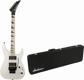 Jackson JS Series Dinky Arch Top JS32 DKAM 6-String Electric Guitar (Snow White) Bundle with Jackson Economy Hardshell Case (2 Items)