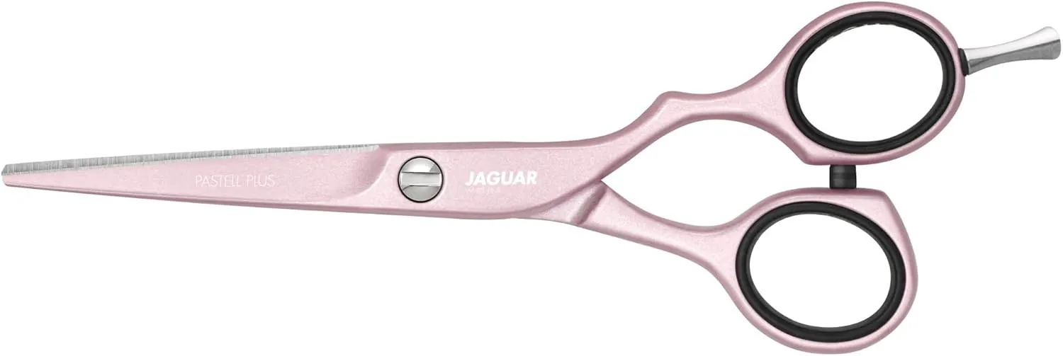 Jaguar Shears White Line PASTELL PLUS ROSE 5.5 Inch Professional, Steel Hair Cutting & Trimming Scissors for Salon Stylists, Beauticians, Hairdressers and Barbers, Offset Design, Made in Germany