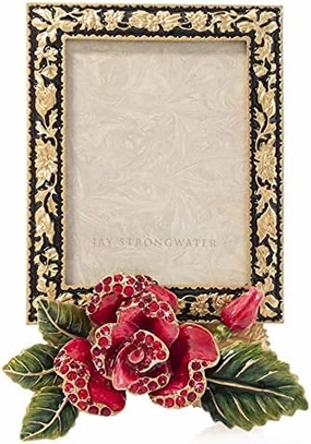 Jay Strongwater Kaylee Night Bloom Rose Frame, a Majestic Solitary Flower, 3" x 4"