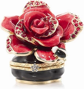 Jay Strongwater Rosalie Night Bloom Rose Box, Beauty in Simplicity