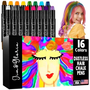 Jim&Gloria Hair Chalk For Girls Washable, Temporary Hair Color Dye Safe Makeup Kit Birthday Gifts for Kids, Teen Girls Trendy Stuff Age 7 8 9 10 11 12 13 14 Years Old Toy Easter Gifts