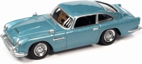 Johnny Lightning 1966 Aston Martin DB5 RHD (Right Hand Drive) Caribbean Pearl Blue Metallic Classic Gold Collection 2023 Release 1 Limited Edition to 4428 Pieces Worldwide 1/64 Diecast Model Car