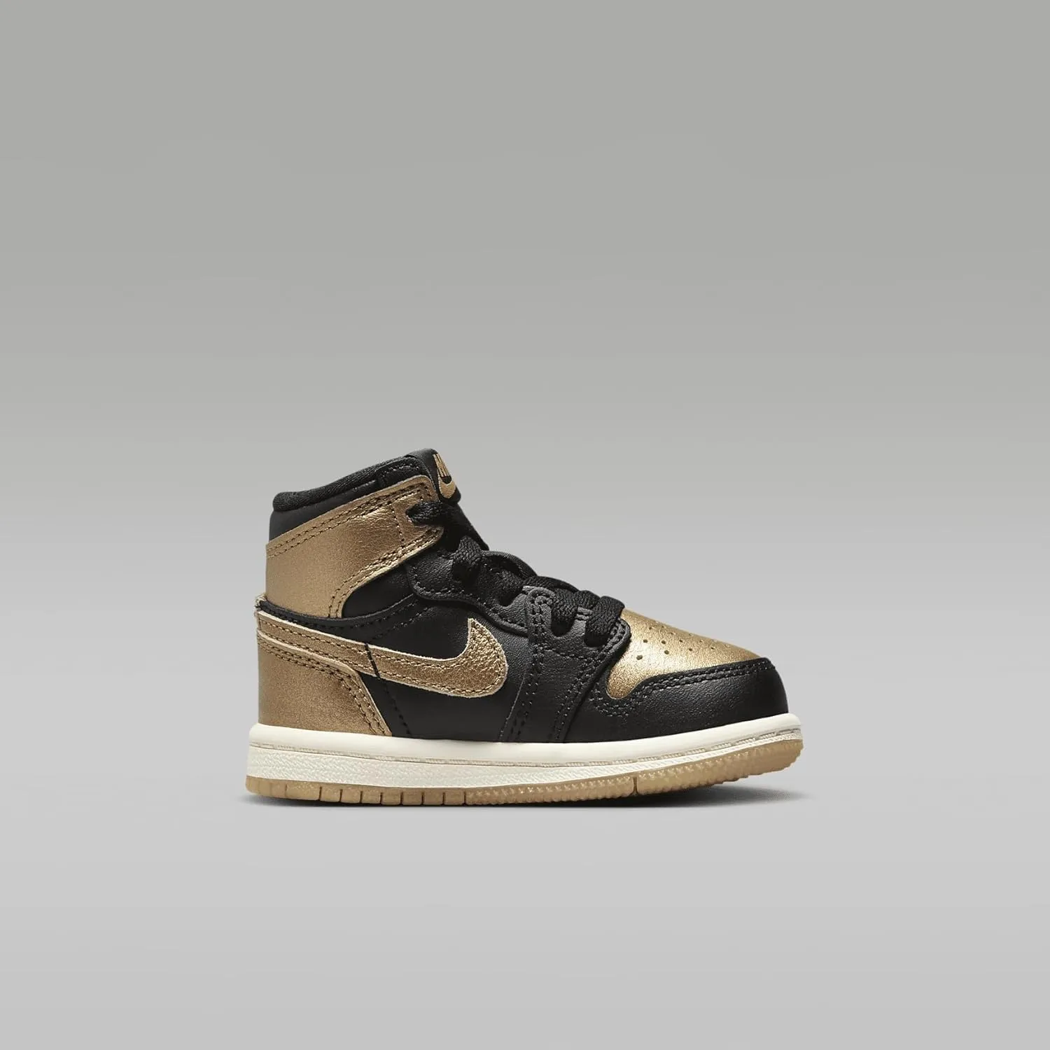 Jordan 1 Retro High OG Baby/Toddler Shoes (FD1413-071, Black/Sail/Metallic Gold)