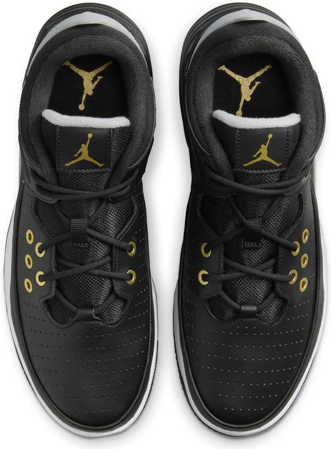 Jordan Max Aura 5 Men's Shoes (DZ4353-017, Black/White/Wolf Grey/Metallic Gold)