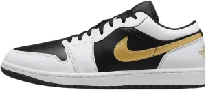 Jordan Men's 1 Low White/Metallic Gold-Black (553558 172) - 11