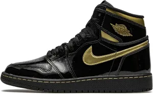 Jordan Youth Air 1 Retro High OG GS 575441 032 Black Metallic Gold - Size 4.5Y