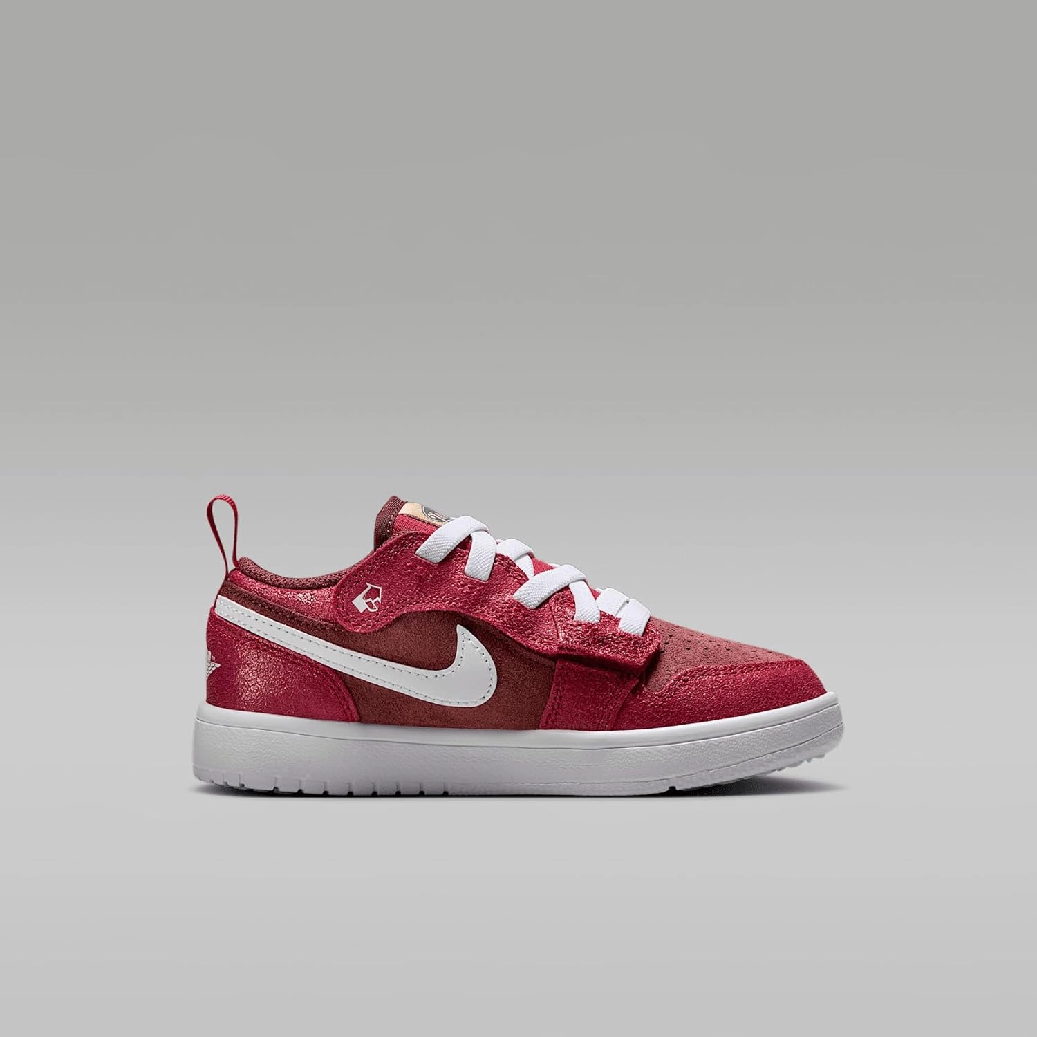 Jordan 1 Low Alt SE Little Kids' Shoes (HF3204-200, Dark Pony/Varsity Red/Metallic Gold/White)